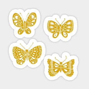 Butterflies on Mustard Sticker